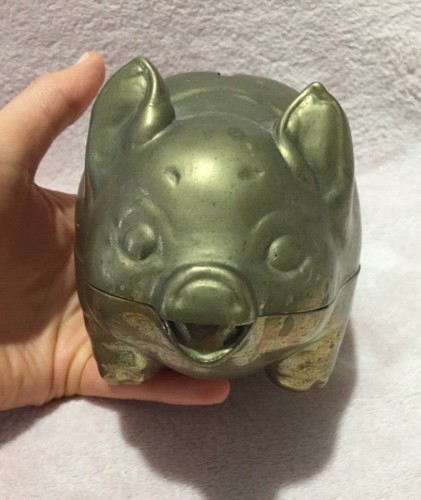 Pig savings box brass heavy - savings, heavy/