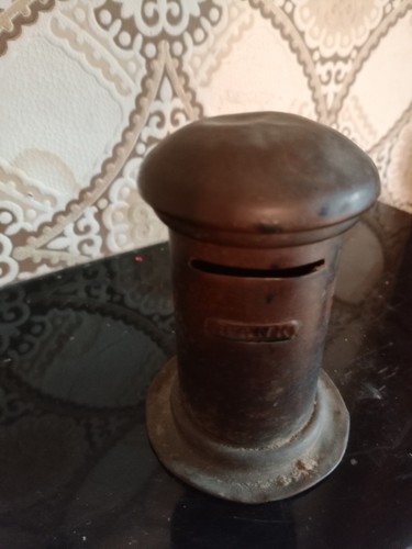 Vintage brass money box - vintage,