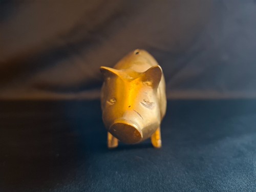 Vintage brass pig money - vintage,