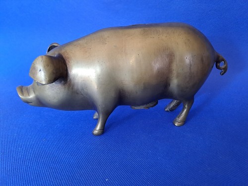 Vintage brass piggy - piggy, pig